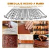 Juego De 20 Troqueles Para Grabado Artesanal En Cuero