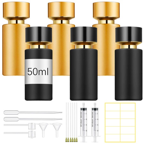 Teenyyou 6 Pack 50 ml Glass Perfume Bottles and Refill