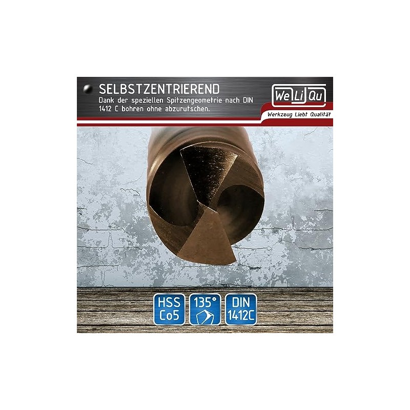 WELIQU HSS-E Cobalt Twist Drill Bit Diameter 6.0 mm Ground
