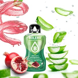 Bolero ALOE VERA POMEGRANATE 24x3g | Saftpulver ohne Zucker, gesüßt mit Stevia + Vitamin C | geeignet für Kinder, Diabetiker | glutenfrei und veganfreundlich | der Geschmack gemischter Beeren