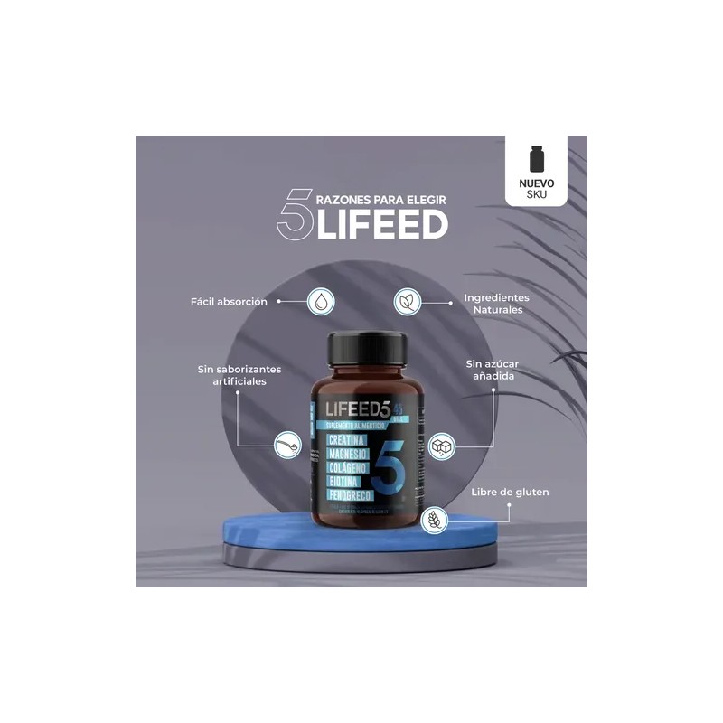 Suplemento Alimenticio Lifeed5 Mens Tsto Energía 45 Cápsulas