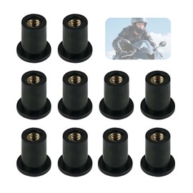 Nevoluxer 10 x M4/M5 Motorcycle Windscreen Nut & Windshields Wave Nut - Ideal for Attaching Motorcycle Windscreen (Straight Cylinder, M4)