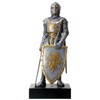 Silver Colored French Knight Design Standing Statue in Full Armor
