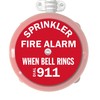 Universal Fire Sprinkler Alarm Bell Sign - 7" Round -