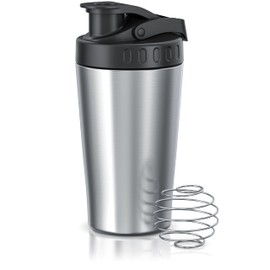 arendo arendo Protein Shaker Bottle, Stainless Steel with Wire Mixball Whisk, 500ml, Leakproof, BPA-Free, Perfect for Mixing Powdered Shakes pre Workout,Premium Shaker for Protein Shakes, Dishwasher Safe
