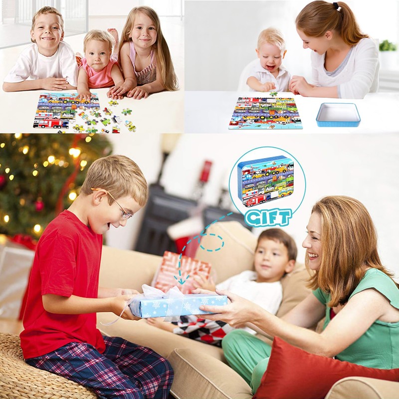 LELEMON 60 Pieces Puzzles for Kids Ages 4-8 Traffic Jam