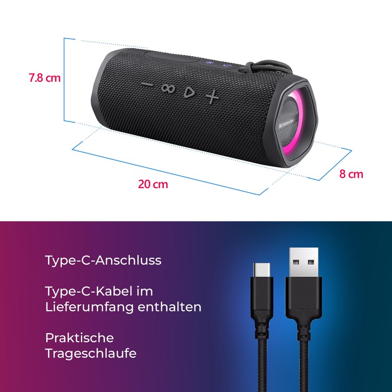 Defender® Enjoy S800 Bluetooth Speaker, 10W, TWS, FM Radio, USB,