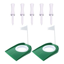 2 Pieces Golf Putter and 5 Pieces Golf Spikes, Golf Training Aids, Mini Indoor Golf Practice Props, Golf Accessories, Portable Golf Accessories