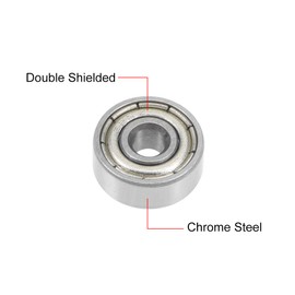 sourcing map 623ZZ Deep Groove Ball Bearing 3x10x4mm Double Shielded Chrome Steel Bearings 4-Pack