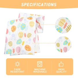 spar-home® Easter Table Runner - Decorative Easter Tablecloth Linen Look 33 x 183 cm Tablecloth as Easter Decoration Table Decoration (Colourful Y0181C)