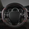 GIANT PANDA Microfiber Leather Steering Wheel Cover for Honda Accord,Civic,CR-V,HR-V,Pilot(Diamond-Pattern-Black+Red