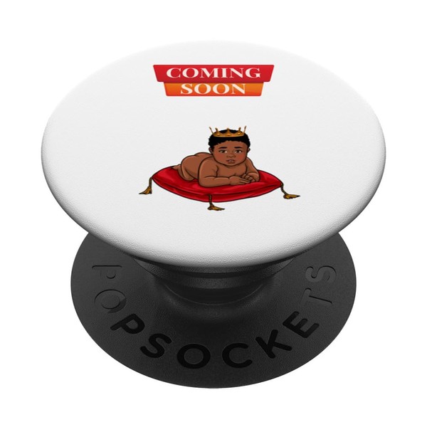 Juneteenth Prince Loading Pregnant Mom Melanin Boy Coming PopSockets Standard