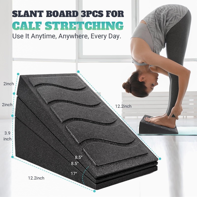 Slant Board for Calf Stretching, 5 Adjustable Angles Incline Board