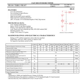 HUABAN 100PCS FR107 Ultra Fast Recovery Rectification Diode 1A 1000V 150-500ns DO-41 (DO-204AL) Axial 1 Amp 1000 Volt
