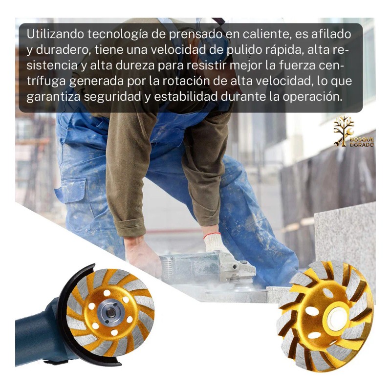 Pack Discos Diamante Copa Amoladora 100 125 150 Granito Mármol
