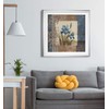 Renditions Gallery Blue Iris Scroll Abstract Floral Canvas Wall Art