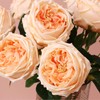 UKELER Artificial Roses 4 Pcs Real Touch Artificial Flowers Champagne