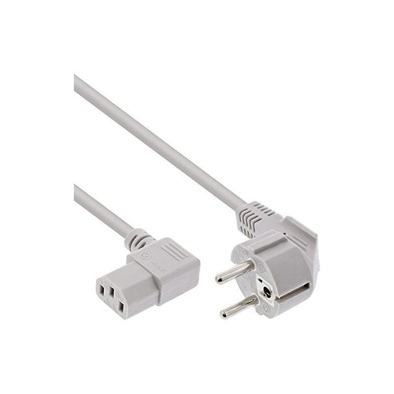 InLine 16647B Power Cable, Earthing Contact Angled to IEC Plug