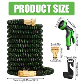 Afenau Afenau Flexibler Gartenschlauch 15m/50ft, Gartenschlauch Flexibel mit 10 Modi, Flexibel Wasserschlauch mit 3/4 Zoll und 1/2 Zoll Soliden Messinganschl1sse, Wasserschlauch Flexibel f1r Garten