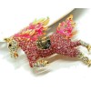 Unbranded Lovely Leaping STALLION Galloping HORSE Rhinestone Necklace Pendant Brooch