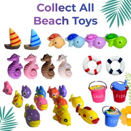 Bath Bombs for Kids Set with Surprise BEACH Toys Inside - Safe Ingredients for Sensitive Skin - Colorful Bubble Fizzies with Fun Toy Inside - Handmade in USA
