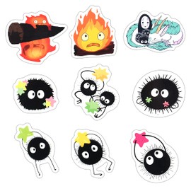 GTOTd Soot Sprites Cute Magnet (9 Pack). Gifts Merch Anime Decoartions Funny Magnet Bumper Sticker Decal Metal Flexible Fridge Magnet Reuseable Magnetic Decor Teens