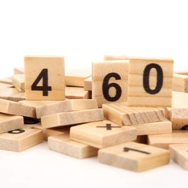 200pcs Wood Number Tiles Wooden Number Puzzle Blocks Numbers and Symbols for Crafts Spelling Scrapbooking Decoration(#1)
