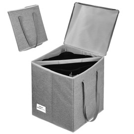 BOHEMIABY Clothes Hanger Organizer-Hard Shell Hanger Storage with Dust Lid, Large Hanger Storage Organizer with Separator Keep Hangers Tidy, Sturdy Handle and Label Window to Transportation