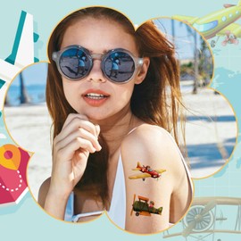 40 Pieces Airplane Temporary Tattoos, Birthday Party Decorations, Airplane Party Favors Supplies Decorations For Kids Boys Girls Gifts Classroom School Prizes Rewards