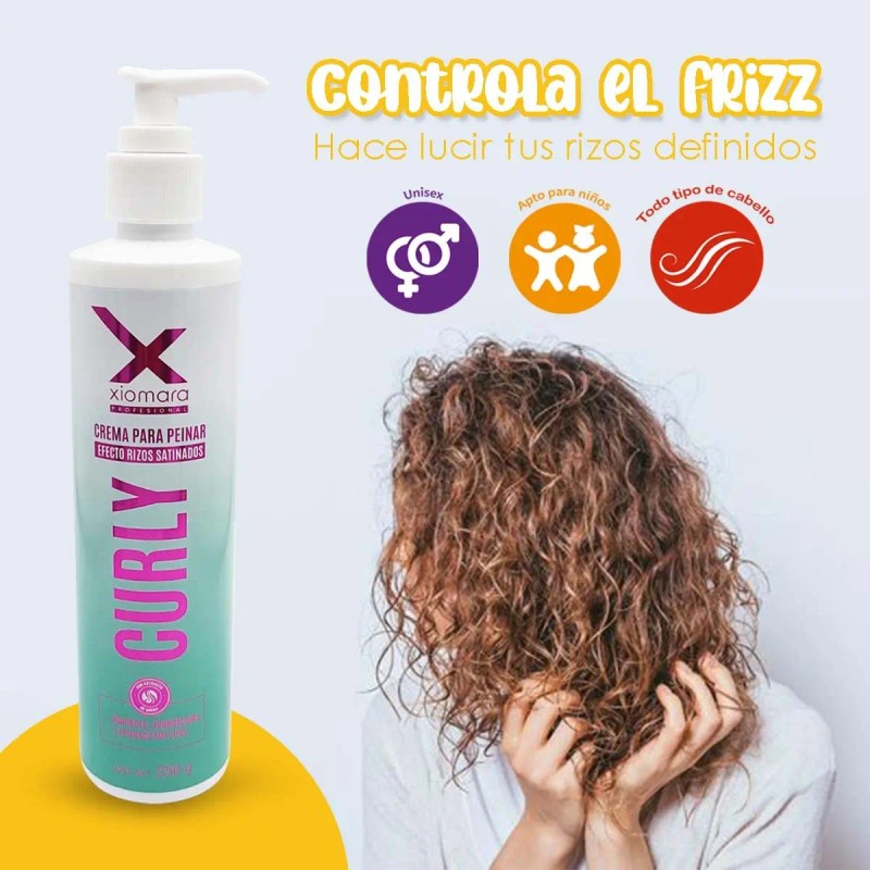 Crema Para Peinar Curly Para Rizos Satinados Xiomara 250g