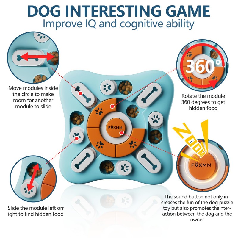 FOXMM Interactive Dog Treat Puzzle Toys for IQ Training &