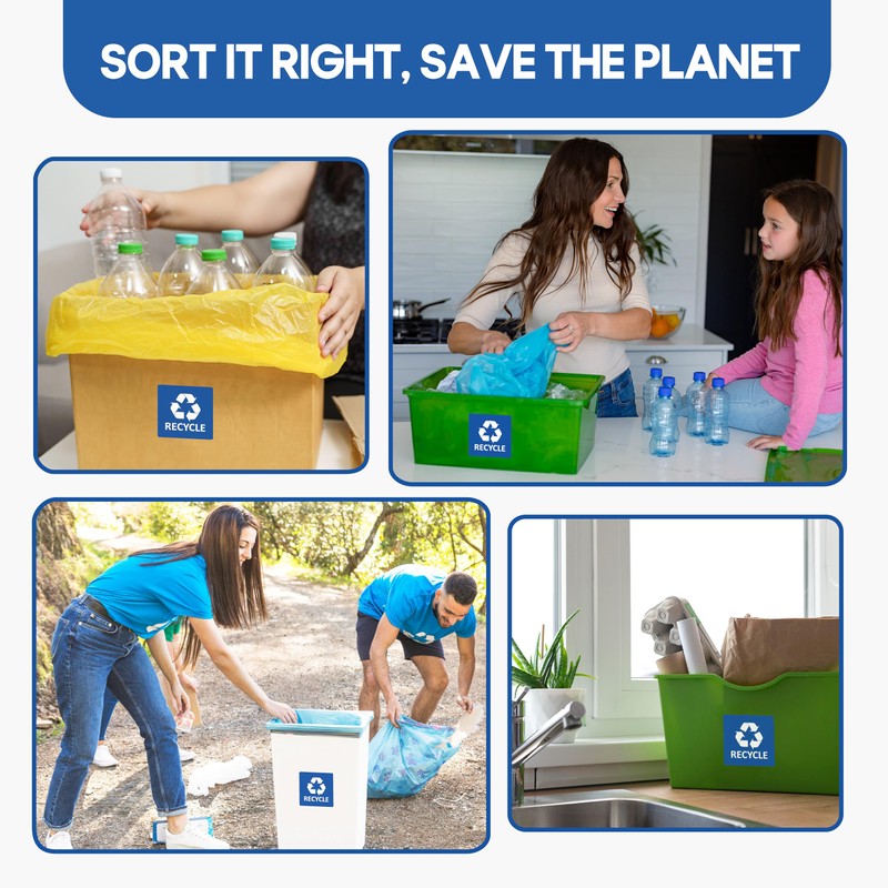 Sticky Expressions | Recycle Stickers for Trash Bins (4 Pack)