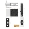 Lethato Pocket Door Hardware Black, Pocket Door Lock with Pull,