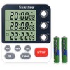 Digital Triple Kitchen Timer, Samshow 3 Channels Countdown Up Timer, Cooking Timer, Stopwatch, Large Display, Adjustable Volume Alarm and Flashing Light with Magnetic Back, Stand (Battery Included)