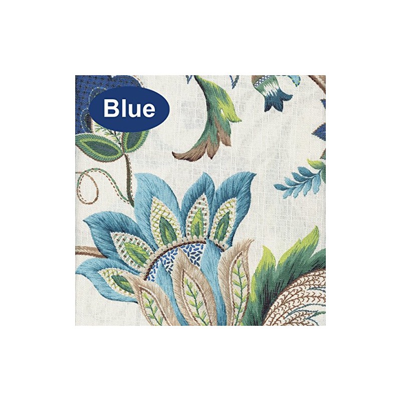 Ellis Curtain Brissac Lined Scallop Valance, 70 X 17-Inch, Blue