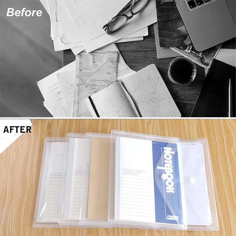 SAMCOS Clear File A4 Clear Holder File Case with Snap