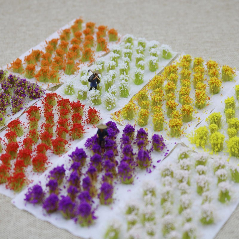 Cayway Pack of 128 Miniature Flower Cluster Miniature Grass Tuft