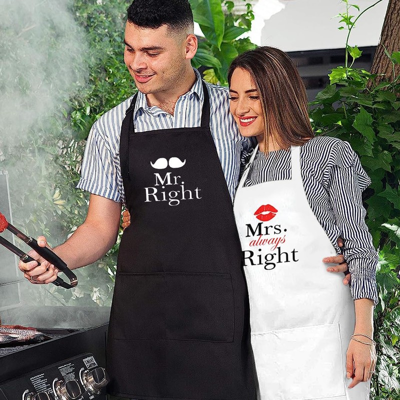 Nomsum Apron Set, Kitchen Couples Gift Set for Engagements, Weddings,