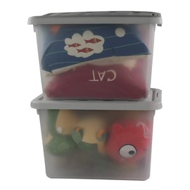 Fiazony 17.5 L Clear Storage Box, Plastic Storage Bins with Lids, 4-Pack
