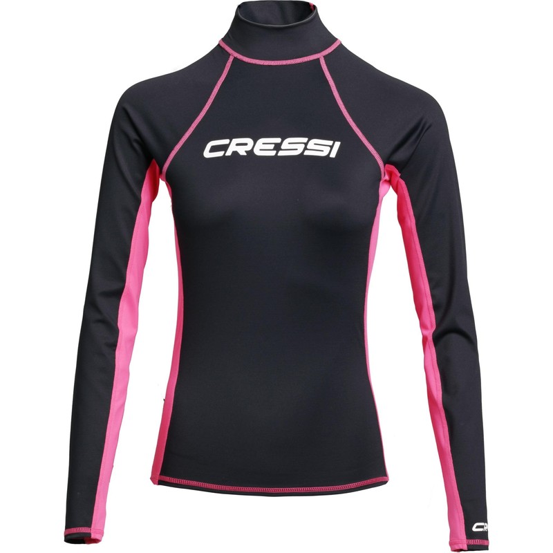 Cressi Women's Lady Long Sl Rash Guard, Black Pink, S