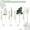 Coreland Artificial Eucalyptus Leaves Stems 120 Pcs 4 Kinds Mixed