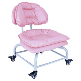 Backrest Rolling Stool with Brakes VAPAA TAIDE Roller Chair Heavy Duty Rolling Stools with Wheels for Home Office Garage Mechanic Flooring Cleaning Shop Pink