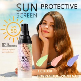 One Step Primer for Face Before Makeup, Sunsreen 3 in 1 Isolation Cream SPF 50, One Size Color Corrector Face Primer, Oil Control & Moisturizing Even Skin Tone