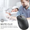 Mouse Inalambrico Silencioso Ergonomico Gaming Ratón Recargable, Gitifo Color Negro