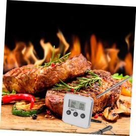 FUNOMOCYA BBQ Thermometer Probe Stand Waterproof Digital Cooking Thermometer Grilling Timer Alarm for Meat Suitable for Barbecue and Kitchen Use