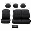 Black PU Leather 2+1 Van Front Seat Cover Set with