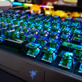 Transparent Green Keycaps, Backlit Clear Crystal Keycap, Shine Through Keycap, 156 Keys PBT Cherry Profile Custom Keyboard Keycap Set, Suitable for 60% 65% 75% 100% Gaming Mechanical Keyboard (Green)