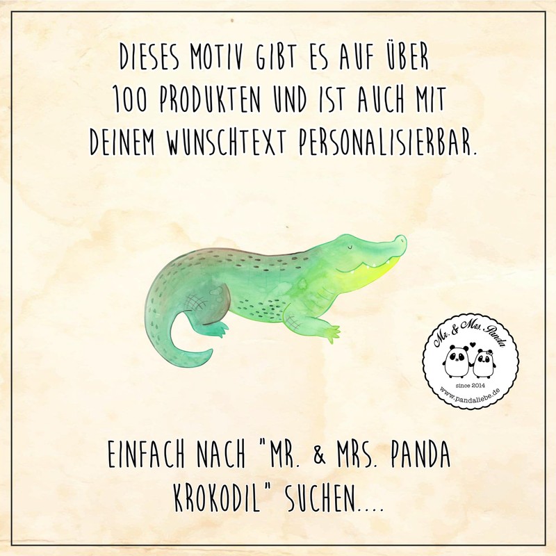 Mr. & Mrs. Panda Rectangular Keyring Crocodile, White