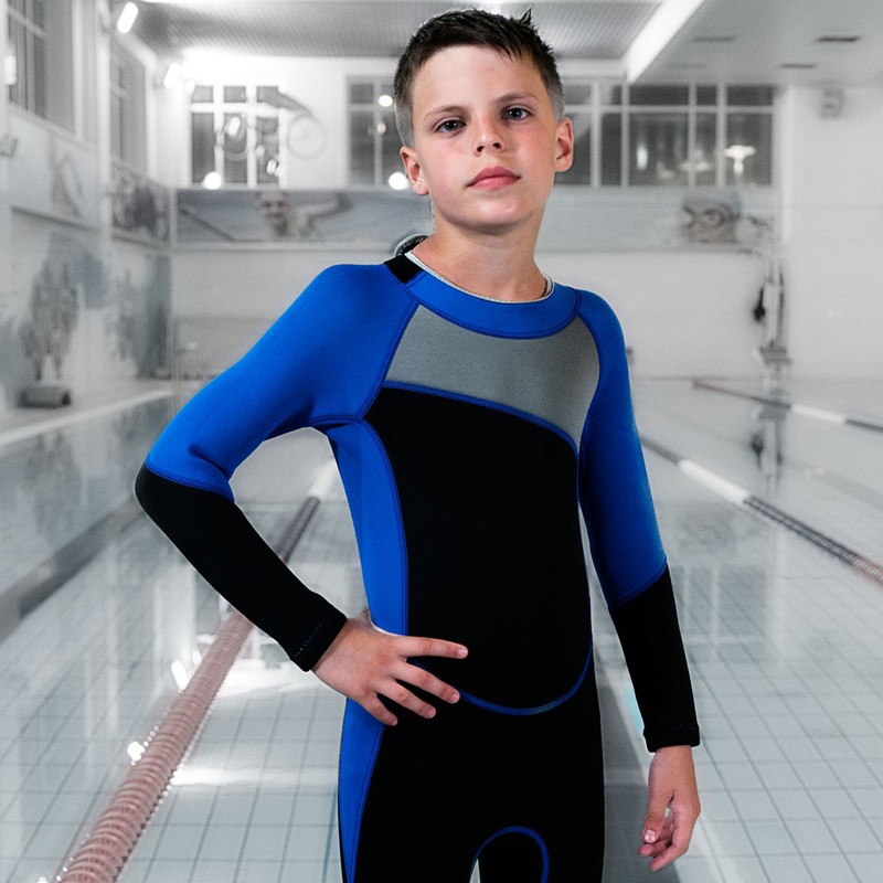 HISEA Neoprene One Pieces Long Sleeves Kid Boy Wetsuit Diving
