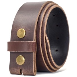 Ashford Ridge 40mm Full Grain Hide Leather Snap On Belt - Antique Brown Medium - Made in England